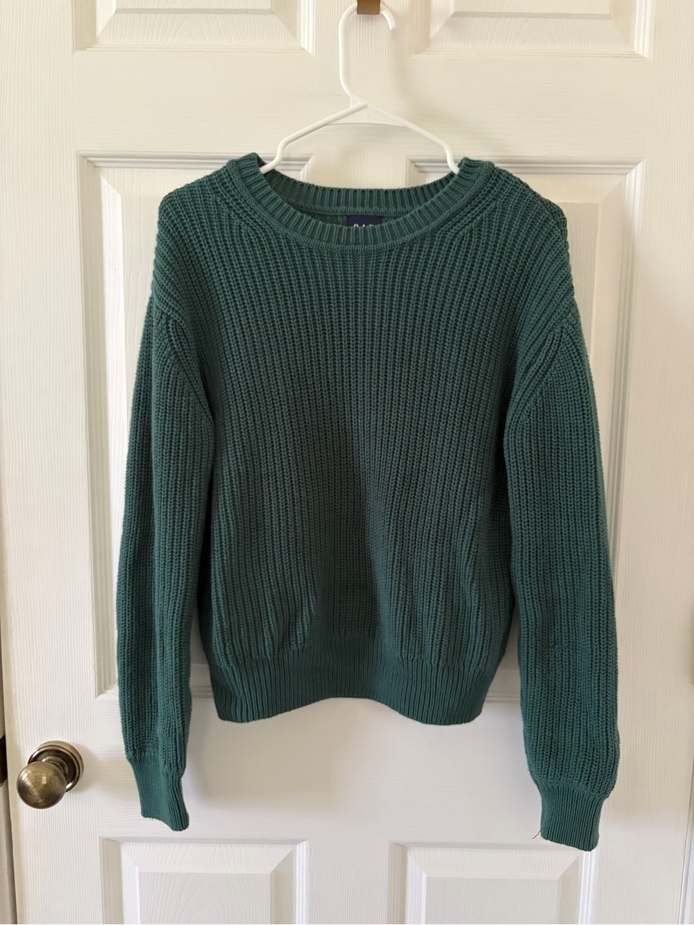 GAP Women’s Crewneck Textured Knit Sweater In Green